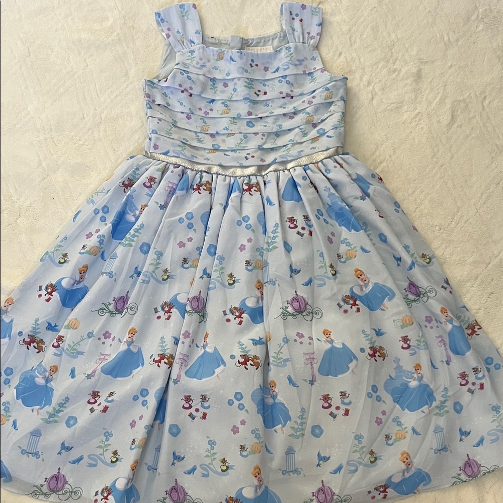 Disney Princess Girls Light Blue Cinderella Print Dress